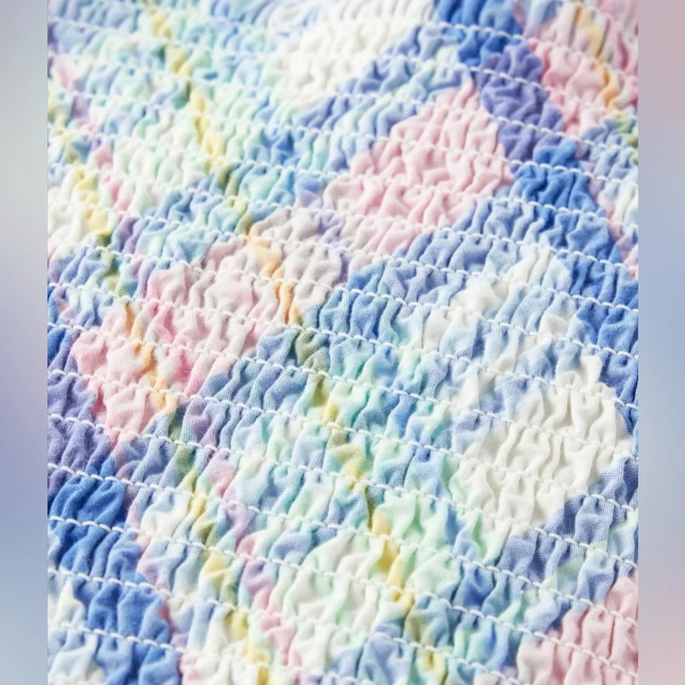 NWT Plaid Poplin Tiered Dress - Picture 2 of 3